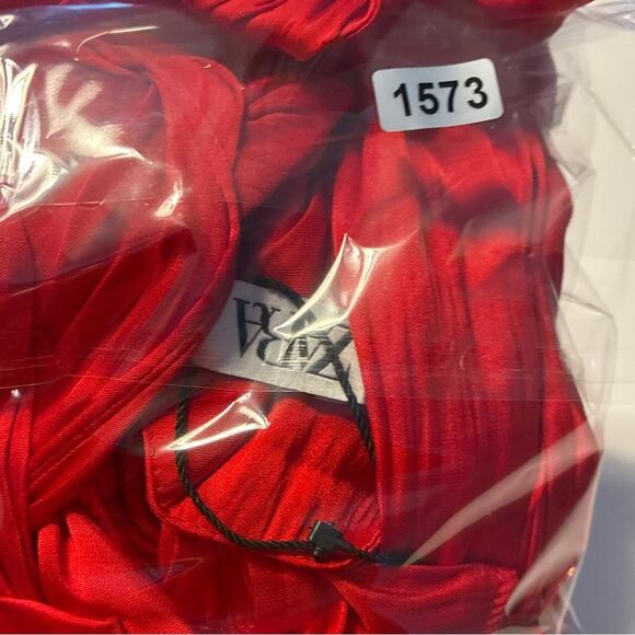 Zara Red Satin Sleeveless Maxi Wrap Dress Sz Medium - Picture 8 of 8